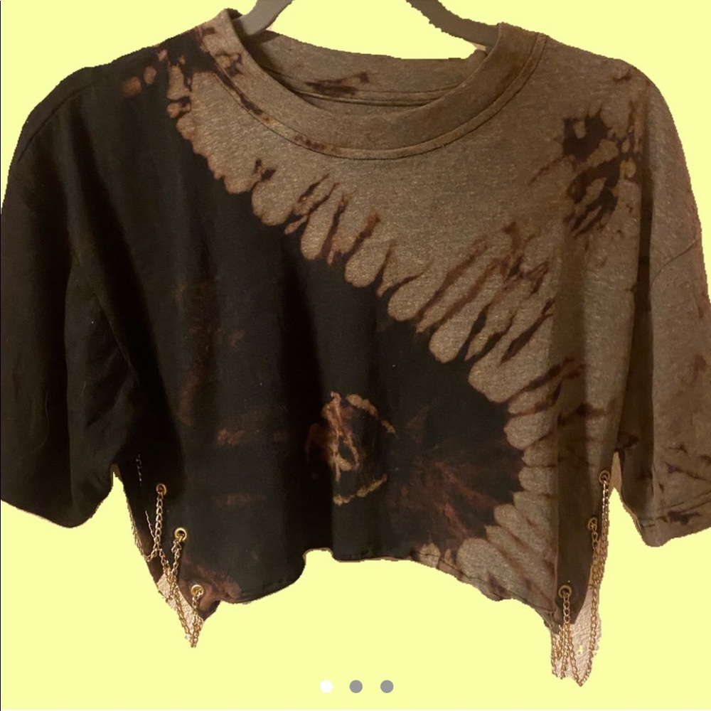 Tie Dye Crop Shirt - with chain cutouts